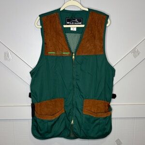Wild Hare Heatwave Sport Mesh Shooting Vest Forest Green  Brown Suede Zip Down